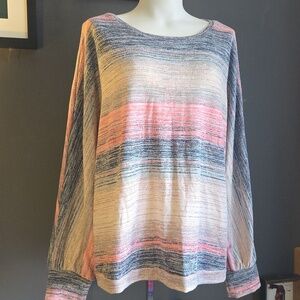 Cupio Light Weight Pink Stripes Knit Top